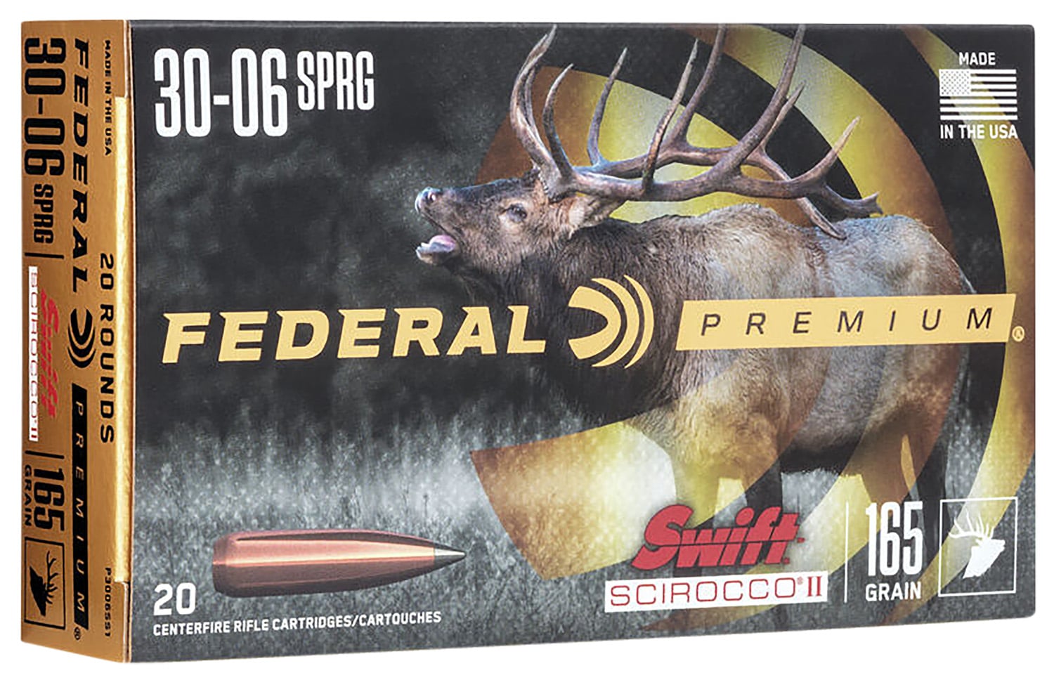Federal P3006SS1 Premium 30-06Springfield 165gr Swift Scirocco II 20 Per Box/10 Case