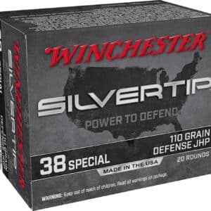 Winchester Ammo W38ST Silvertip 38Special 110gr Silvertip Jacket Hollow Point 20 Per Box/10 Case