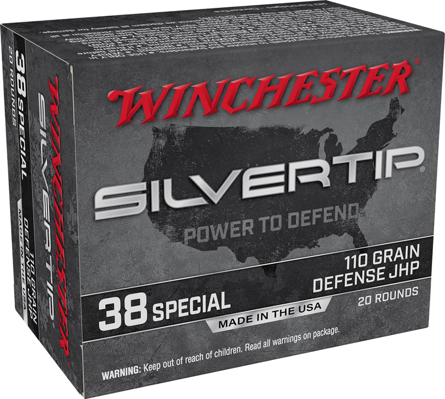 Winchester Ammo W38ST Silvertip 38Special 110gr Silvertip Jacket Hollow Point 20 Per Box/10 Case