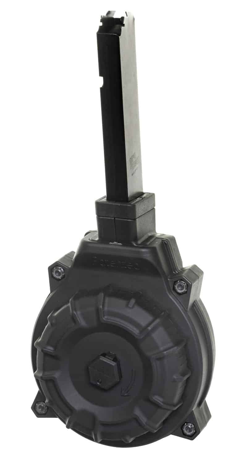 ProMag DRMA18 Standard 40rd Drum 45 ACP Fits Hi-Point 4595TS Carbine Black DuPont Zytel Polymer