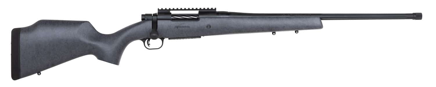 Mossberg 28101 Patriot Long Range Hunter 308 Win Caliber with 5+1 Capacity, 22" Barrel, Threaded/Fluted Matte Blued Metal Finish & Sniper Gray Fixed Monte Carlo Stock Right Hand (Full Size)
