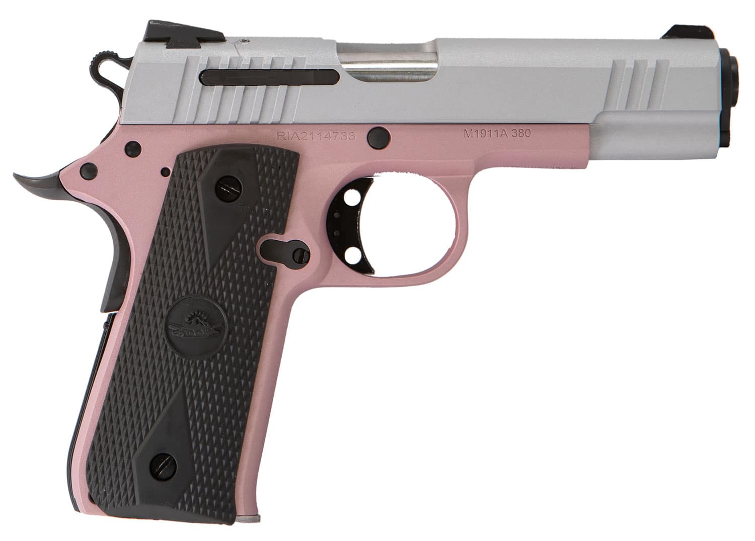 Citadel CIT380ROSE M1911 Baby Compact Frame 380 ACP 7+1, 3.75" Stainless Steel Barrel, Silver Serrated Steel Slide, Rose Cerakote Aluminum Frame w/Beavertail, Ambidextrous