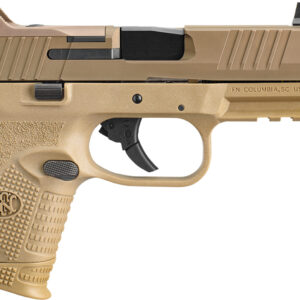 FN 66100781 509CT Compact 9mm Luger 10+1, 4.32" Black Steel Threaded Barrel, Flat Dark Earth PVD Optic Cut/Serrated Stainless Steel Slide, Flat Dark Earth Polymer Frame w/Picatinny Rail, Ambidextrous