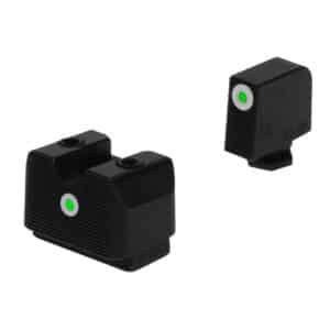 Rival Arms RA4B231G In-Line MOS Night Sights for G17/G19  Green Tritium White Outline Front Sight-Green Tritium White Outline Rear Sight