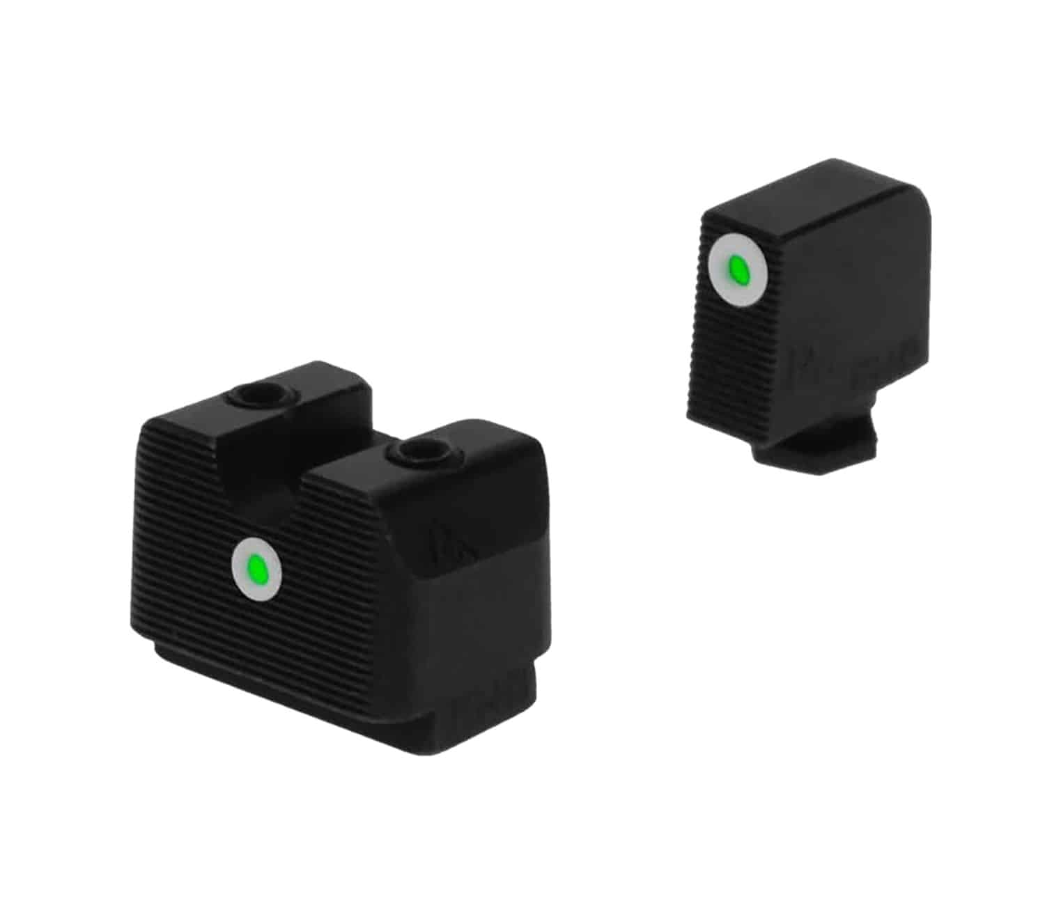 Rival Arms RA4B231G In-Line MOS Night Sights for G17/G19 Green Tritium White Outline Front Sight-Green Tritium White Outline Rear Sight