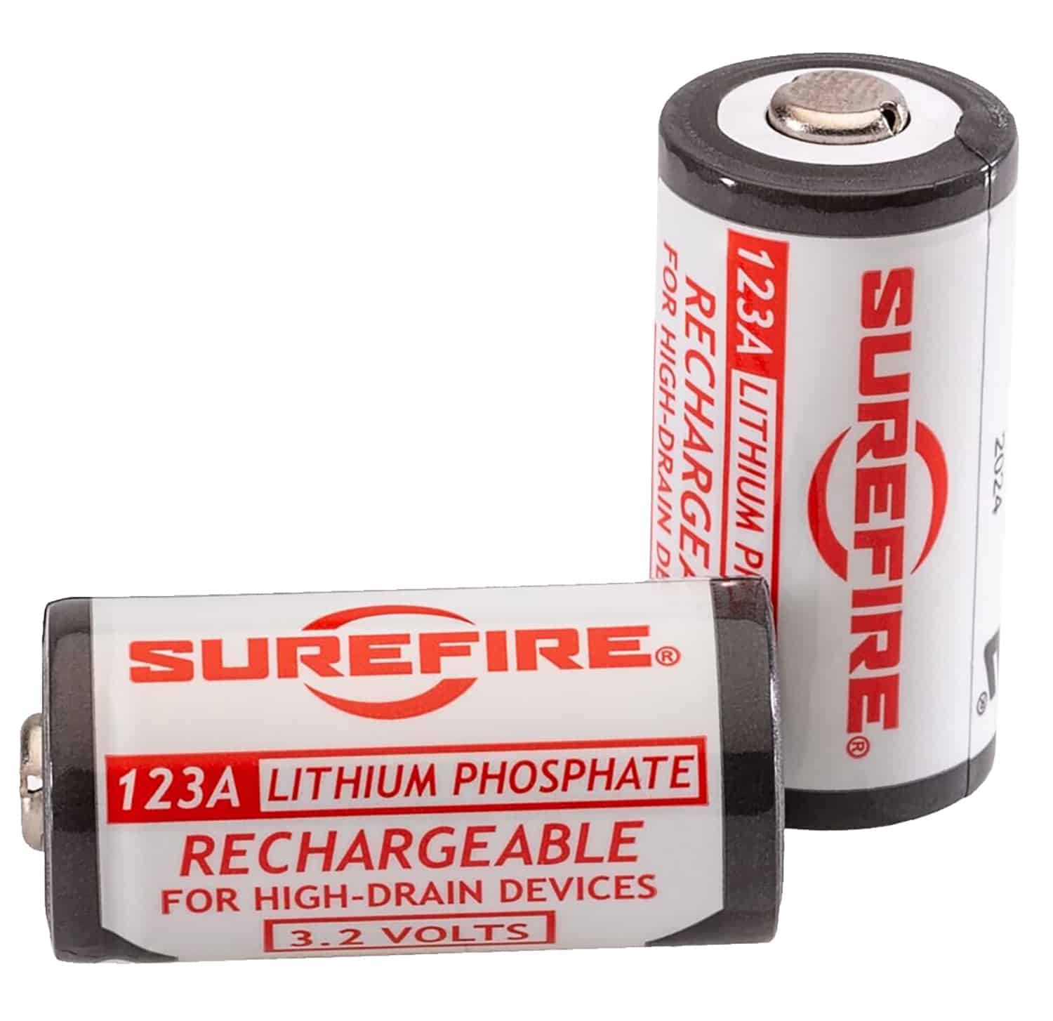 SureFire SFLFP123 123A Batteries White/Black 3.2 Volts 450 mAh (2) Single Pack Rechargeable