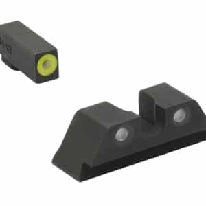 Meprolight USA 402243121 Hyper-Bright Sight Set Green Tritium Yellow Outline Front Sight-Green Tritium Black Outline Rear Sight Glock 17/17L/19/22