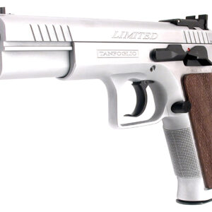 Tanfoglio IFG TFLIMPRO9 Defiant Limited Pro 9mm Luger Caliber with 4.80" Barrel, 19+1 Capacity, Overall Hard Chrome Finish Steel, Beavertail Frame, Serrated Slide & Brown Polymer Grip