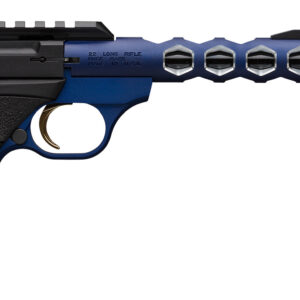 Browning 051562490 Buck Mark Plus 22 LR 10+1 5.90" Vision, Threaded w/Sawtooth Cuts Barrel, Matte Black Optic Ready/Serrated Steel Slide, Blue Anodized Aluminum Black Ultragrip FX Grips