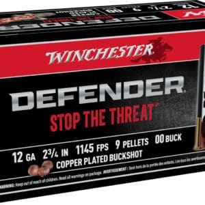 Winchester Ammo SB1200PD Defender  12Gauge 2.75" 9Pellets Copper Plated 00Buck Shot 10 Per Box/10 Case