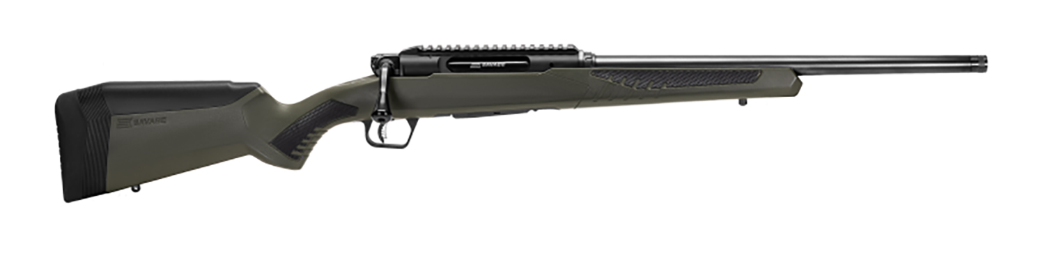 Savage Arms 57654 Impulse Hog Hunter 6.5 Creedmoor 4+1 Matte Black 20" Threaded Barrel/Rec, Matte OD Green Fixed AccuStock with AccuFit, Includes Detachable Box Mag