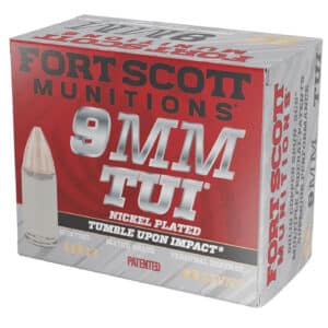 Fort Scott Munitions 9MM115SCVNIC Tumble Upon Impact (TUI) 9mmLuger 115gr Solid Copper Spun 20 Per Box/25 Case