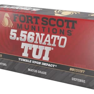 Fort Scott Munitions 556055SCV Tumble Upon Impact (TUI)  5.56x45mmNATO 55gr Solid Copper Spun 20 Per Box/25 Case