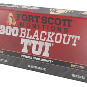 Fort Scott Munitions 300115SCV Tumble Upon Impact (TUI)  300Blackout 115gr Solid Copper Spun 20 Per Box/25 Case