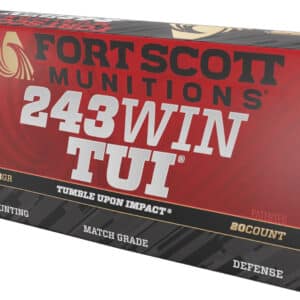 Fort Scott Munitions 243058SCV Tumble Upon Impact (TUI) Rifle 243Win 58gr Solid Copper Spun 20 Per Box/10 Case