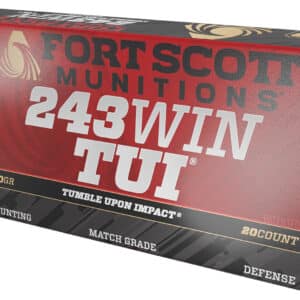 Fort Scott Munitions 243070SCV Tumble Upon Impact (TUI) Rifle 243Win 70gr Solid Copper Spun 20 Per Box/10 Case