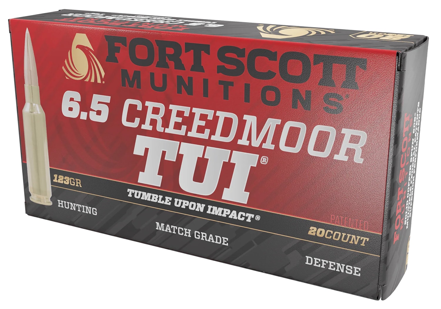 Fort Scott Munitions 65CM123SCV11 Tumble Upon Impact (TUI) Rifle 6.5Creedmoor 123gr Solid Copper Spun 20 Per Box/10 Case