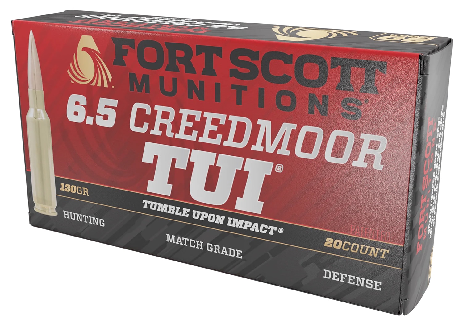 Fort Scott Munitions 65CM130SCV2 Tumble Upon Impact (TUI) Rifle 6.5Creedmoor 130gr Solid Copper Spun 20 Per Box/10 Case