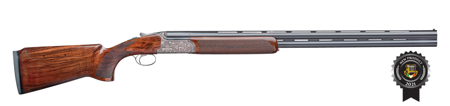 Rizzini USA 670112 Venus Ladies Sporter Compact 12 Gauge Break Open 2.75" 2rd 30" Gloss Blued Vent Rib Barrel, Coin Anodized Silver Engraved Steel Receiver, Fixed w/Pistol Grip Turkish Walnut Stock