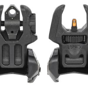 Meprolight USA 403240 FUBS Sight Set Black AR Platform Flip Up Orange Tritium Front/Green Tritium Rear
