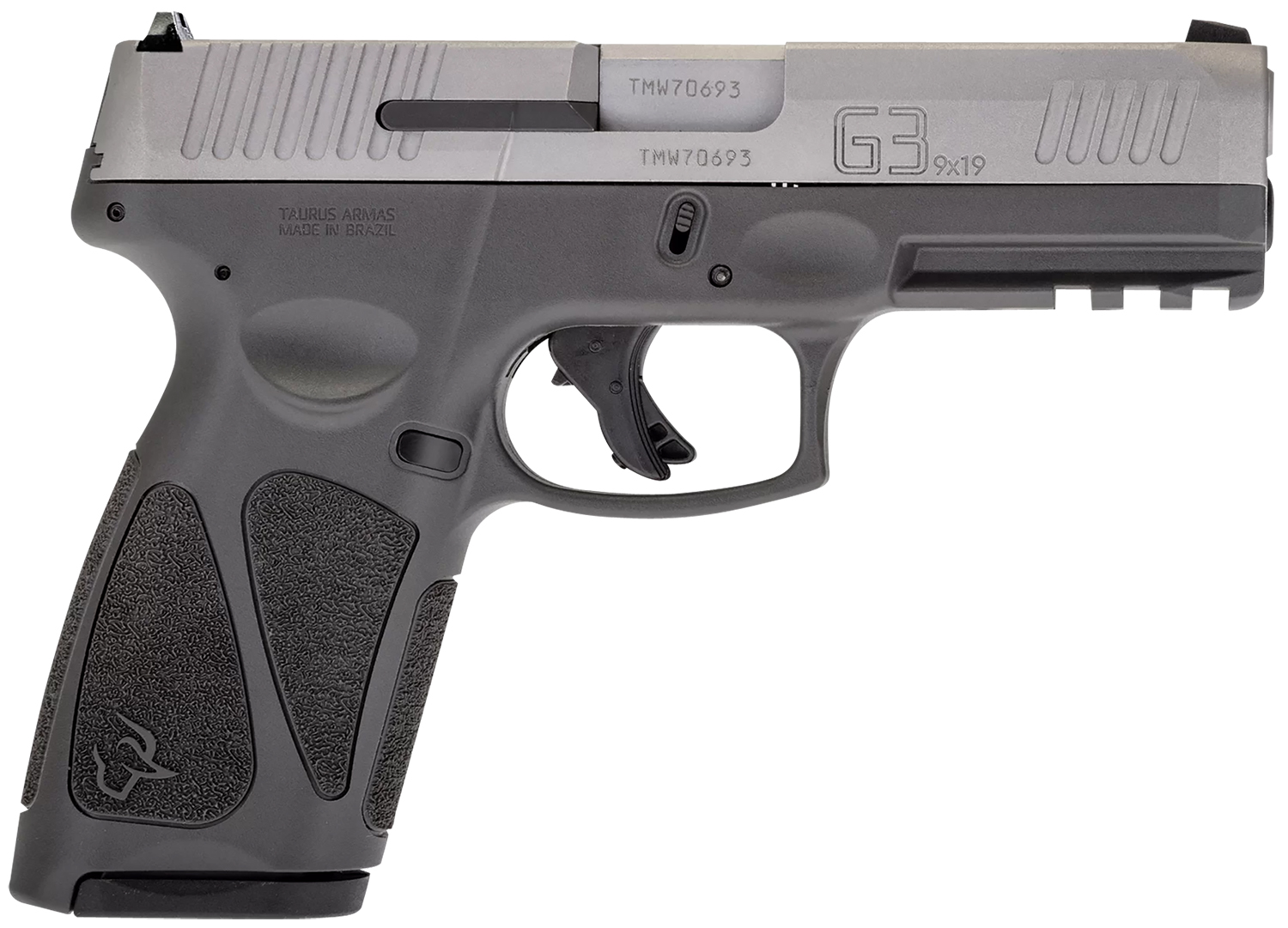 Taurus 1G3B949G G3 Full Size Frame 9mm Luger 15+1/17+1 4" Matte Stainless Steel Barrel, Matte Serrated Stainless Steel Slide, Gray Polymer Frame w/Picatinny Rail, Polymer Grip, Right Hand
