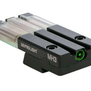 Meprolight USA 631253108 FT Bullseye Rear Sight Green/Tritium Fiber Optic, Black Frame, Fits HK VP9/HK45/HK45C/P30/SFP9 (Non-OR Models), Dovetail Mount