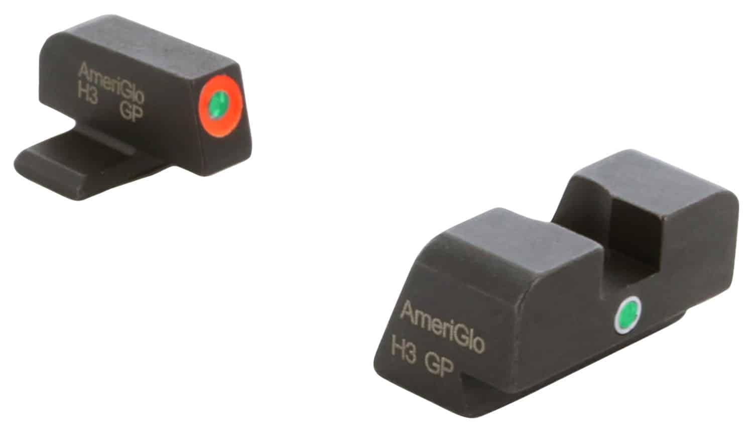AmeriGlo XD201 i-Dot Sight set for Springfield Armory XD Green Tritium Orange Outline Front Sight-Green Tritium Rear Sight