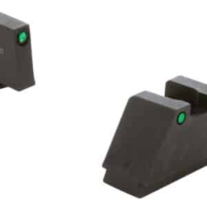 AmeriGlo GL815 Optic Compatible Sight Set for Glock 3XL Tall Green Tritium Black Outline Front Sight-Green Tritium Black Outline Rear Sight