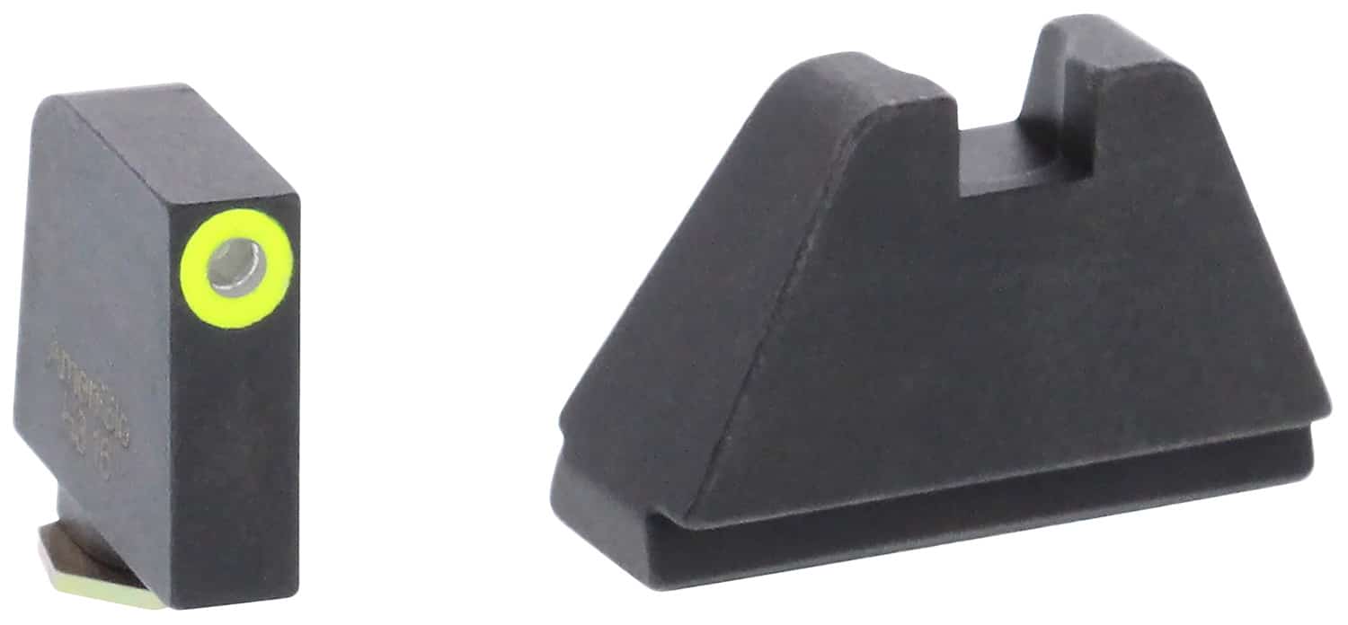 AmeriGlo GL682 Optic Compatible Sight Set for Glock 5XL Tall Green Tritium LumiGreen Outline Front Sight-Black Rear Sight