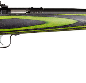 Crickett KSA2231 Youth  22 LR 1rd 16.12" Blued Barrel & Receiver, Fixed Front/Adjustable Rear Peep Sights, Green/Black Laminate Stock w/11.5" LOP, Rebounding Firing Pin Safety