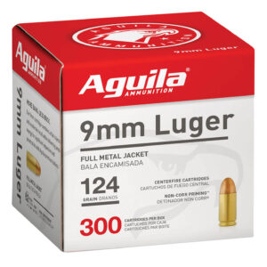 Aguila 1E092108 9mm Luger 124gr Full Metal Jacket 300 Per Box/4 Case