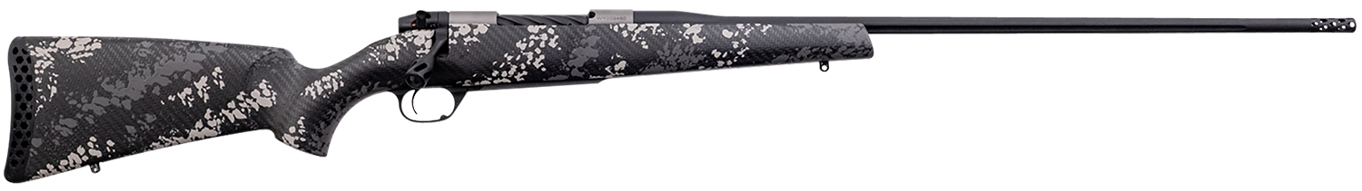 Weatherby MBT20N65CMR4B Mark V Backcountry 2.0 Ti 6.5 Creedmoor 4+1 22" Barrel, Graphite Black Cerakote Metal Finish, Black with Gray/White Sponge Accents Peak 44 Blacktooth Carbon Fiber Stock