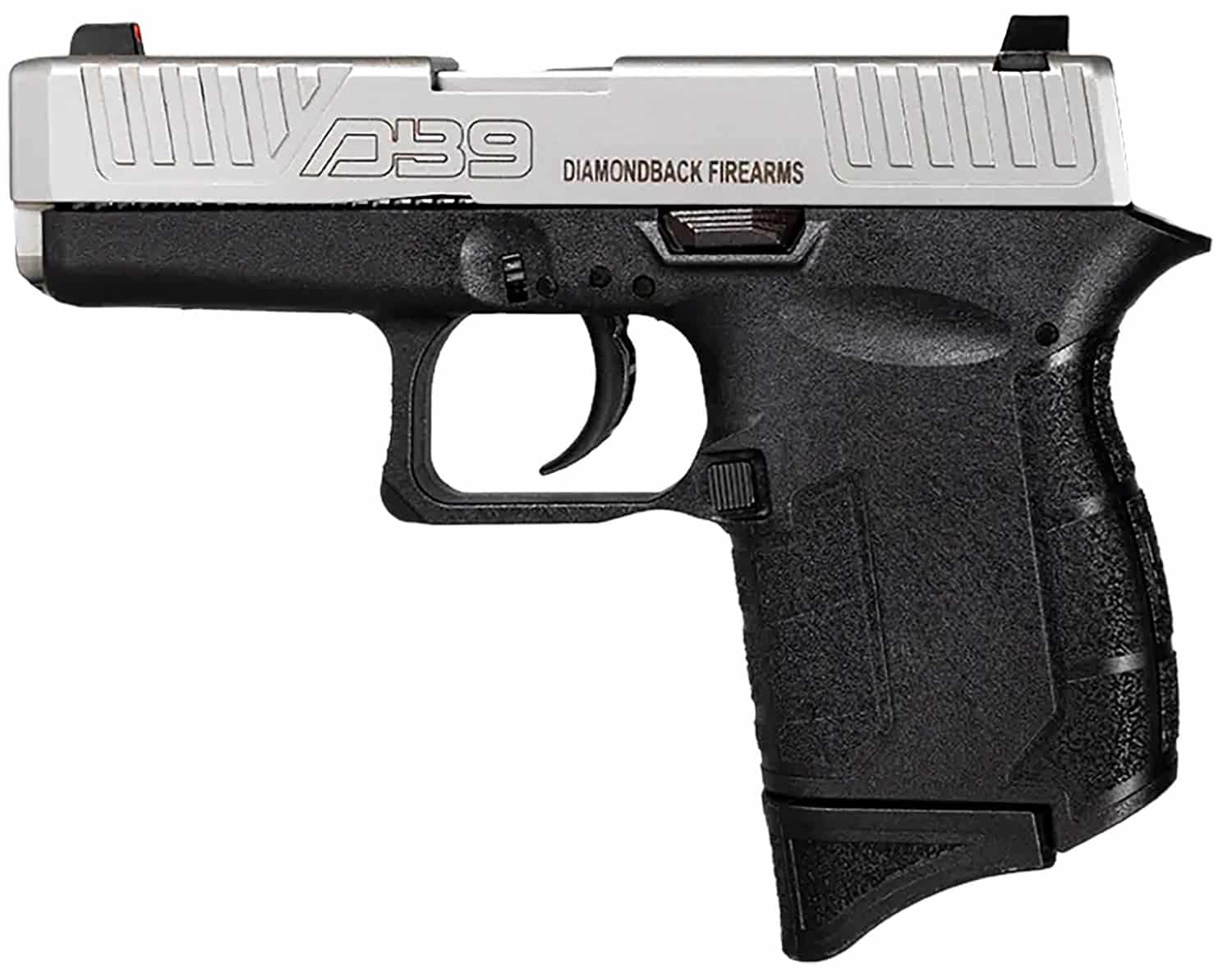 Diamondback DB0200P021 DB9 Gen4 Micro-Compact Frame 9mm Luger 6+1, 3.10" Stainless Steel Barrel, Nickel Boron Serrated Stainless Steel Slide, Black Polymer Frame Black & Grip