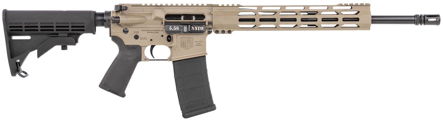 Diamondback DB175AK061 DB15 5.56x45mm NATO 16" 30+1 Flat Dark Earth Rec Black 6 Position Stock Black Magpul MOE Grip Right Hand (Exclusive Configuration)