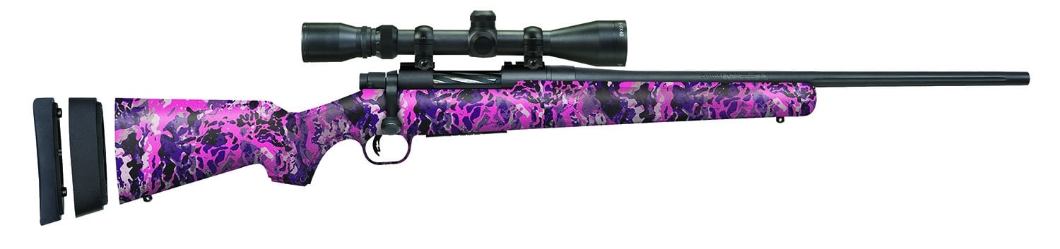 Mossberg 28144 Patriot Super Bantam Youth 7mm-08 Rem 5+1 20" Matte Blued Fluted Barrel, Matte Blued Steel Receiver, Muddy Girl Wild Synthetic Stock, Right Hand Includes 3-9x40mm Duplex Scope