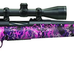 Mossberg 28145 Patriot Super Bantam 308 Win Caliber with 5+1 Capacity, 20" Fluted Barrel, Matte Blued Metal Finish & Muddy Girl Wild Synthetic Stock Right Hand (Youth) Includes 3-9x40mm Scope