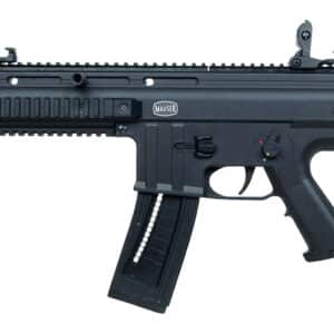 Mauser Rimfire 4150013 M-15 22 LR 22+1 16.50" Barrel w/Flash Hider, Steel Receiver, Black Metal Finish, Flip Up Front & Rear Sights, Side Folding Stock w/Adjustable Cheekrest, Manual Thumb Safety