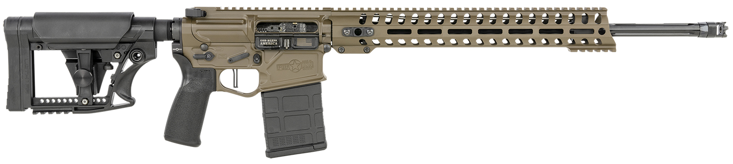 Patriot Ordnance Factory 01737 Rogue Prescott 6.5 Creedmoor 20" DI 20+1 Patriot Brown Rec/14.50" Renegade M-LOK Stainless Steel Fluted Barrel Black Adjustable Stock Black Polymer MFT Grip Right Hand