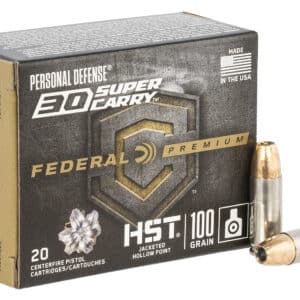 Federal P30HST1S Premium Personal Defense 30Super Carry 100gr HST Jacketed Hollow Point 20 Per Box/10 Case