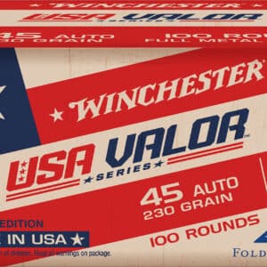 Winchester Ammo USAV45A USA Valor 45ACP 230gr Full Metal Jacket 100 Per Box/5 Case