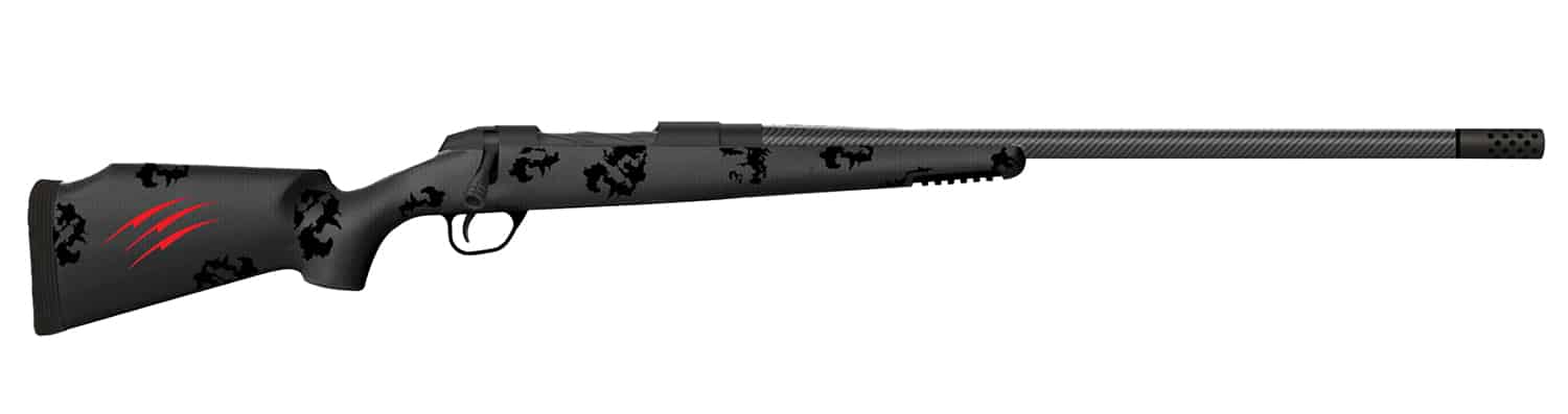 Fierce Firearms FCTRG65CM24BBO CT Rage 6.5 Creedmoor Caliber with 4+1 Capacity, 24" Carbon Fiber Barrel, Black Cerakote Metal Finish & Blackout Camo Fixed Fierce Tech C3 Stock, Right Hand (Full Size)
