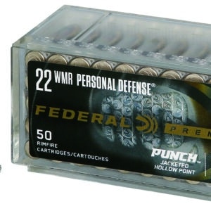 Federal PD22WMR1 Premium Personal Defense Punch 22WMR 45gr Jacketed Hollow Point 50 Per Box/60 Case