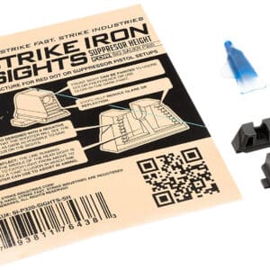 Strike Industries P320SIGHTSSH Strike Iron Sights Black/Blank Front Sight Black/Blank Rear Sight Sig Sauer P320 with Rear Dovetail Suppressor Height