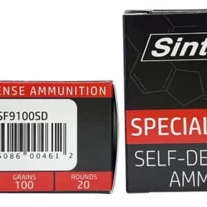 SinterFire Inc SF9100SD Special Duty (SD) 9mmLuger 100gr Lead Free Frangible Hollow Point 20 Per Box/10 Case