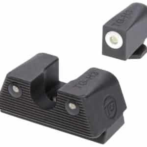 TruGlo TGTG231G1XA Tritium X  White Outline Tritium Front/Green Tritium Rear/Black Nitride Fortress Frame, Compatible w/Glock 42/43/43X/48 Except MOS, Front Post/Rear Dovetail Mount