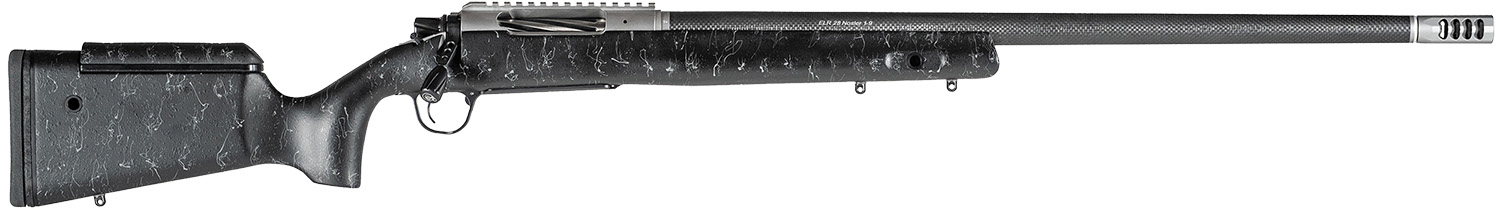 Christensen Arms CA10266375361 ELR 7mm Rem Mag 3+1 26" Target Profile Carbon Fiber Barrel, Black Nitride Finish, Black with Gray Webbing Stock