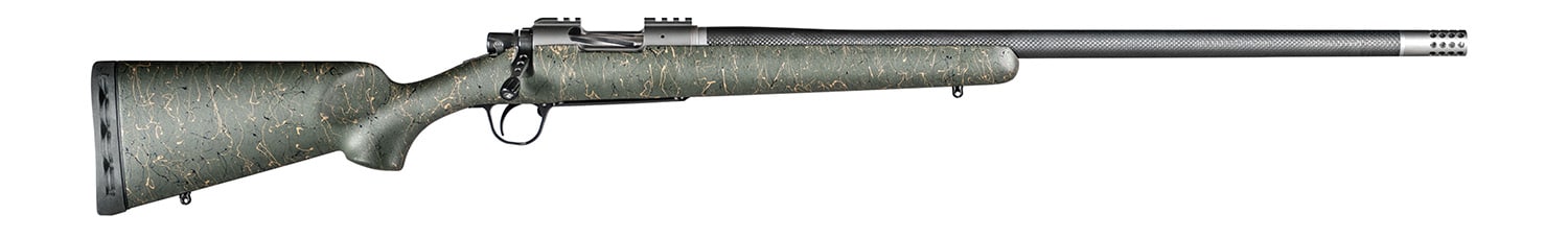 Christensen Arms CA10268H14233 Summit TI Full Size 6.5 Creedmoor 4+1, 24" Natural Titanium Steel Threaded Barrel, Natural Titanium Aluminum Receiver Green w/Black/Tan Webbing Fixed Sporter Stock