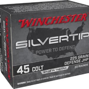 Winchester Ammo W45CST Silvertip 45Colt 225gr Silvertip Jacket Hollow Point 20 Per Box/10 Case