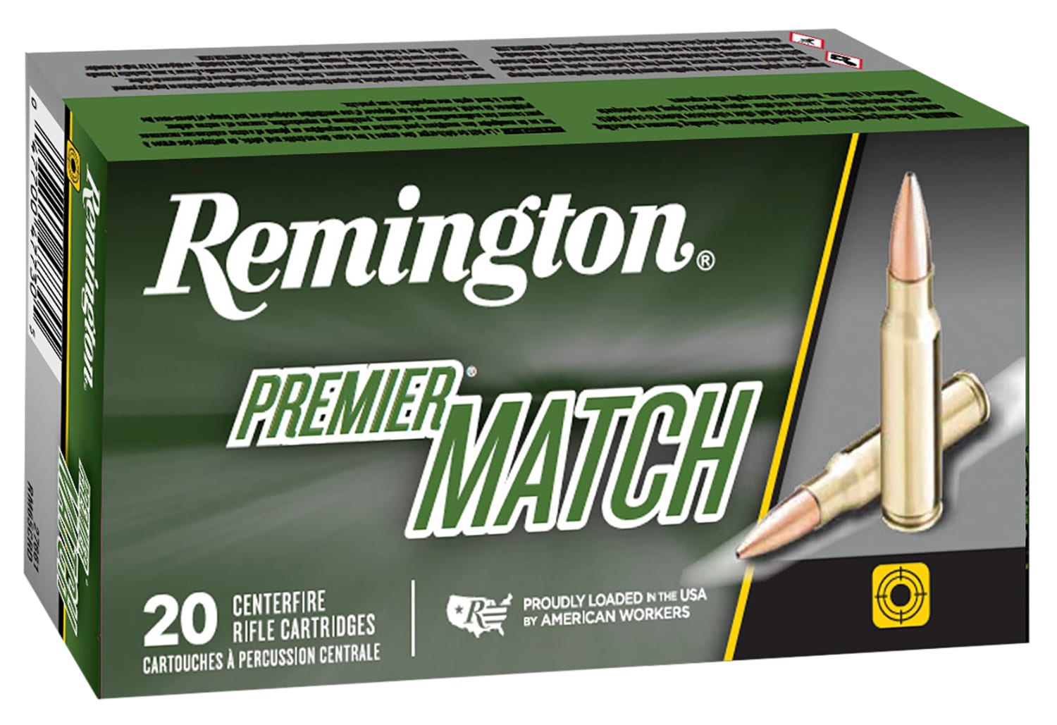 Remington Ammunition 27682 Premier Match 223Rem 52gr Boat Tail Hollow Point 20 Per Box/10 Case