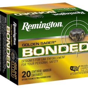 Remington Ammunition R21368 Golden Saber Bonded 10mmAuto 180gr Bonded Brass Jacketed Hollow Point 20 Per Box/25 Case